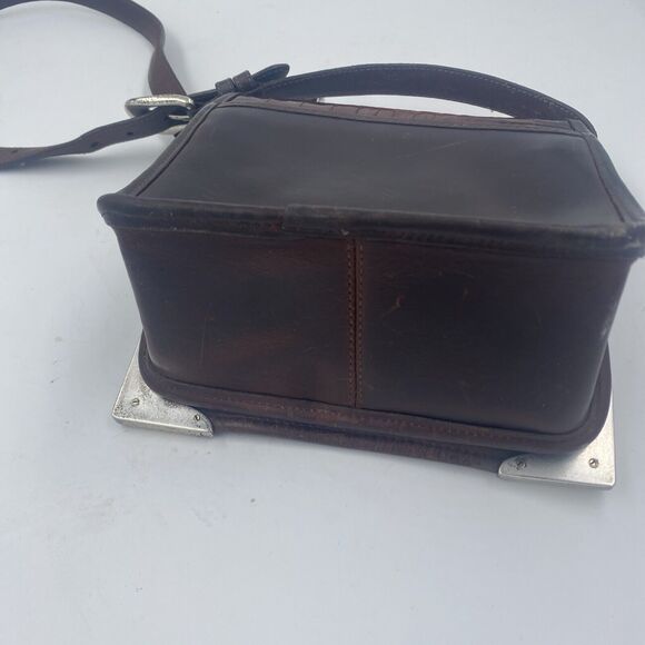 Vintage Brighton Leather Pebbled Brown Croc Embossed Shoulder Bag Purse - Picture 10 of 15